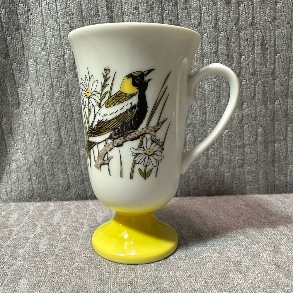 Fred Roberts Bird Pedestal Mug with Yellow Base